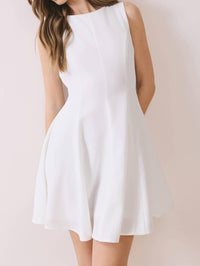 TCEC Solid Sleeveless Mini Dress in white - women's dress