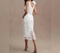 Mac Duggal - Beaded Floral Tea Length Gown