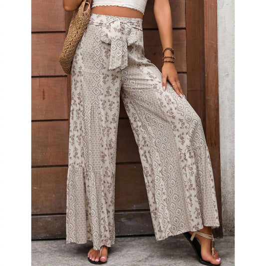 Wholesalesir - Flowy Wide Leg Pants With Tie Waist