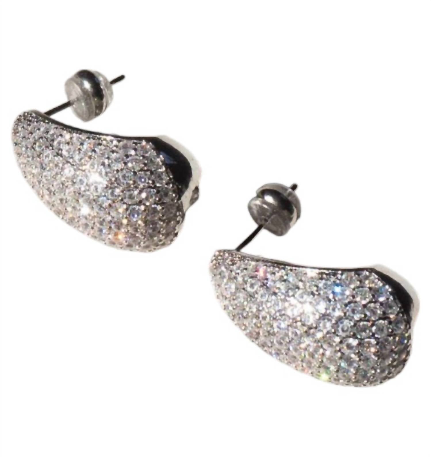 LUV AJ Women's Pave Gia Teardrop Earrings in silver - women's jewelry