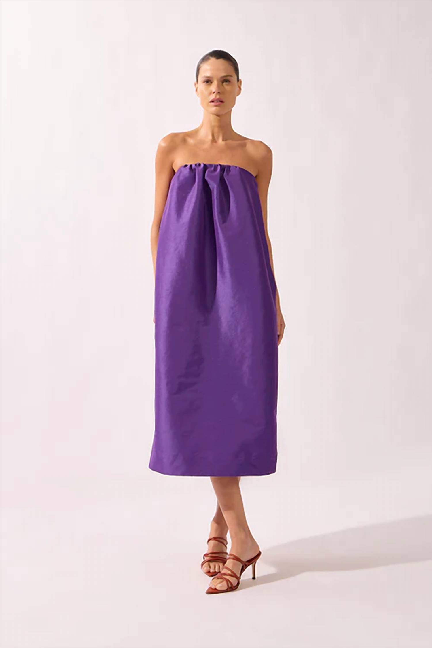 Adriana Degreas - Voluminous Taffeta Strapless Midi Dress