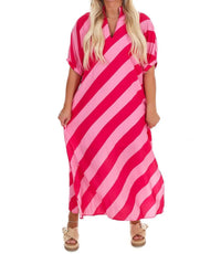 Entro - Women's Never Hold Back Stripe Midi Dress