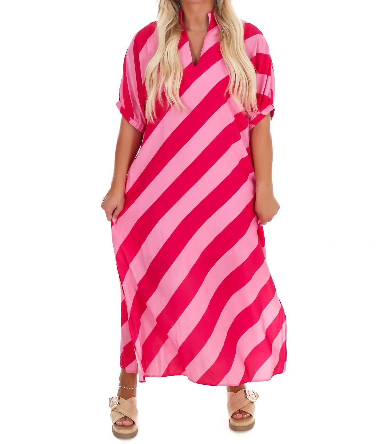 Entro - Women's Never Hold Back Stripe Midi Dress