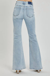 Risen - Mid Rise Button Down Flare Jeans