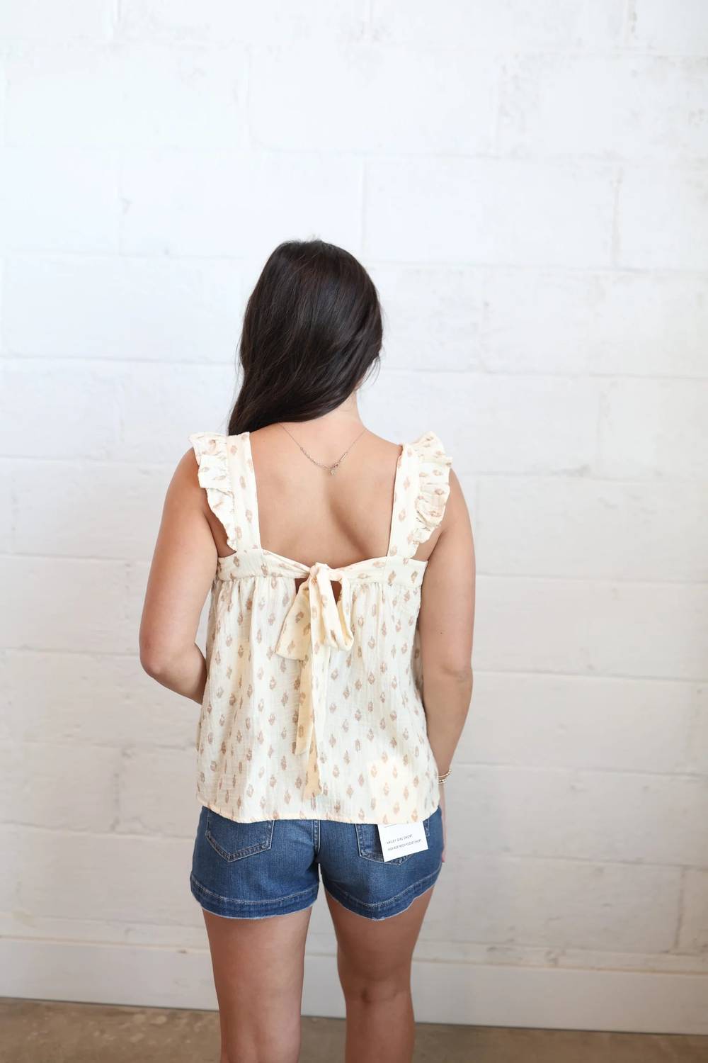Ichi - Cap Ruffle Sleeves Square Neckline Tank