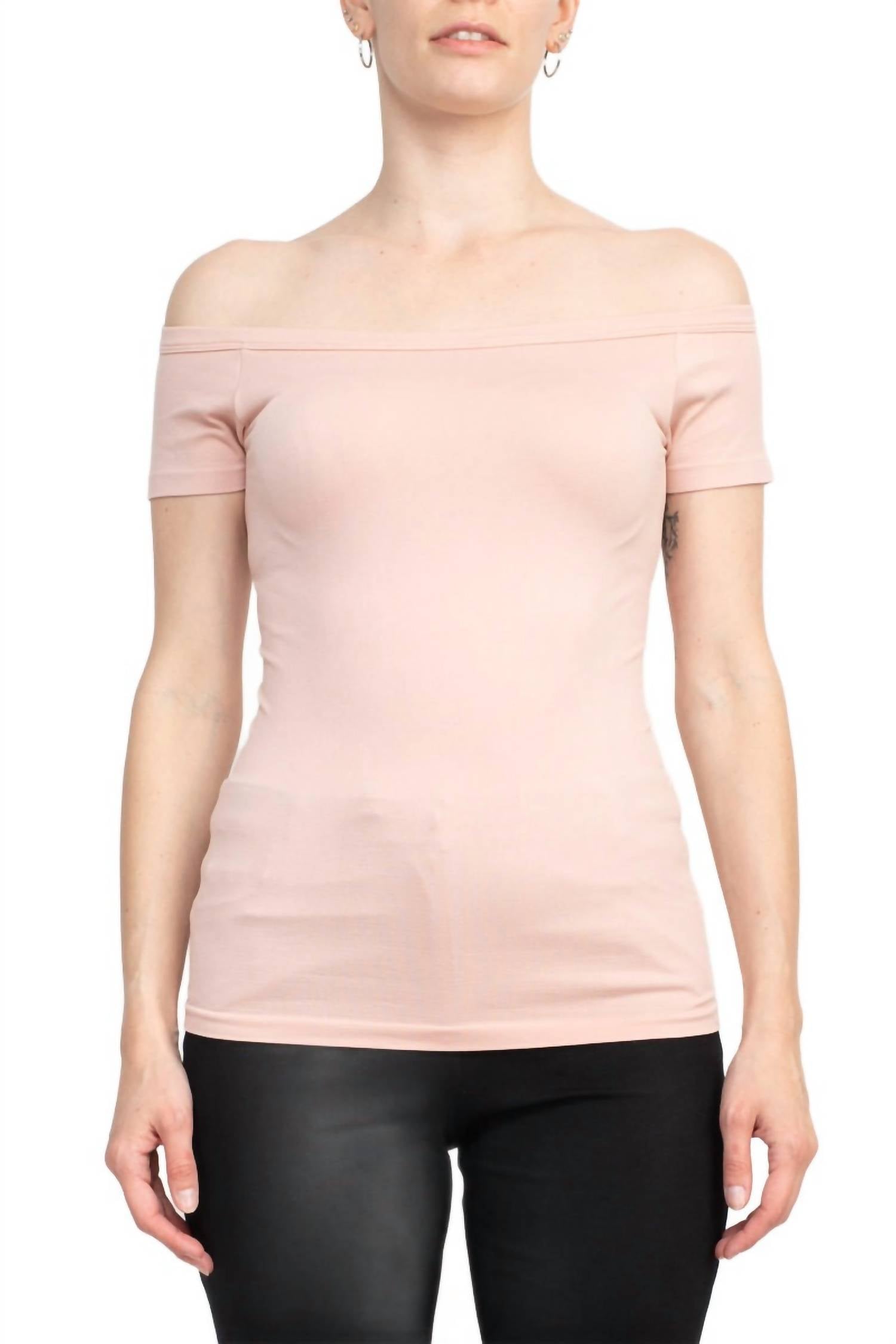 Alberto Makali - Off The Shoulder Solid Spandex Top