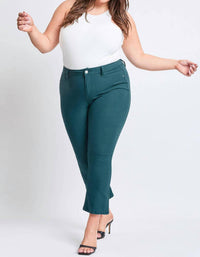YMI Junior Crop Cropped Kick Flare Pant - Plus in blue steel - women's pants
