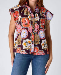Crosby by Mollie Burch Billie Blouse in stamp - women's blouse