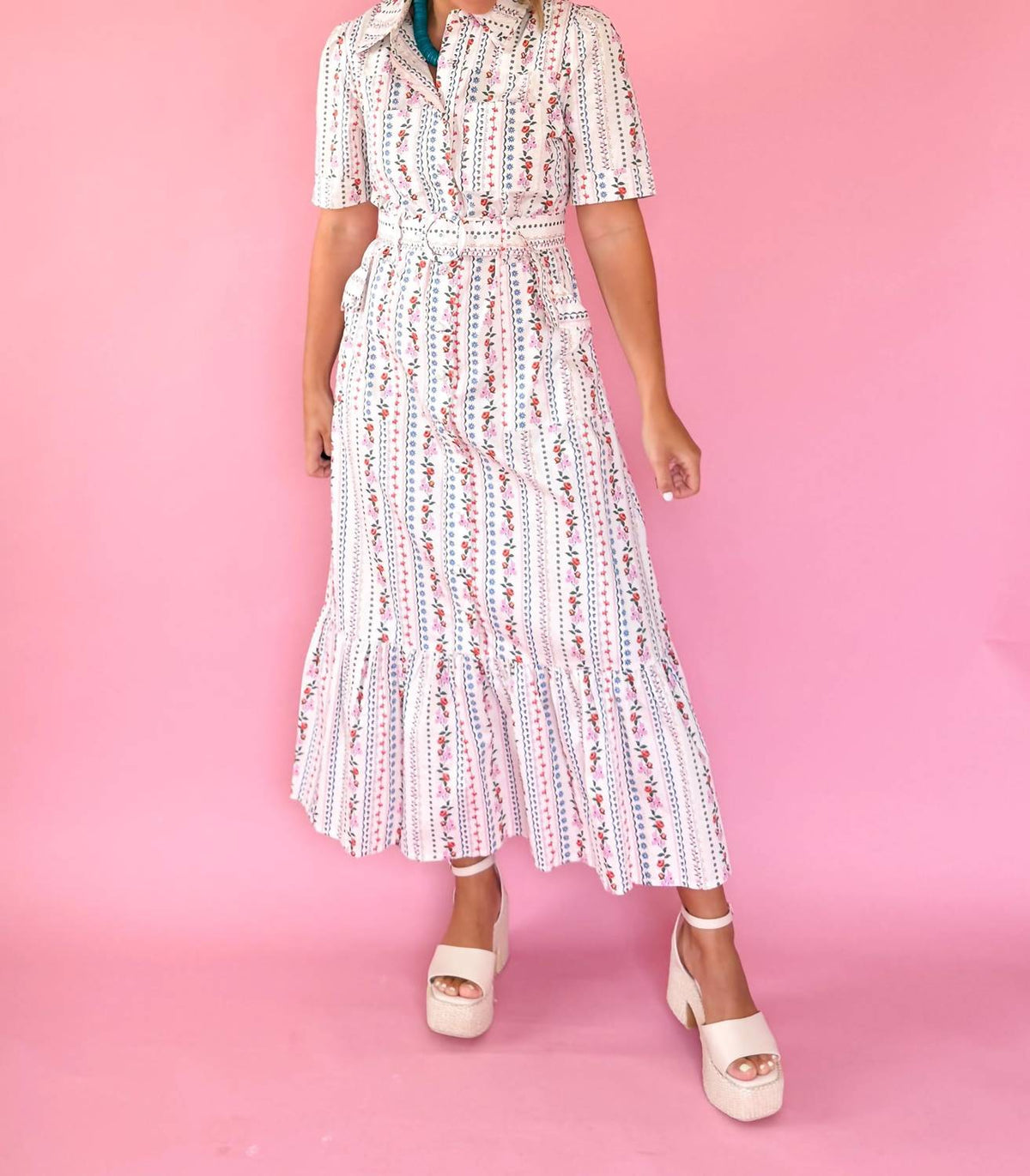 Karlie - French Floral Pocket Maxi Dress