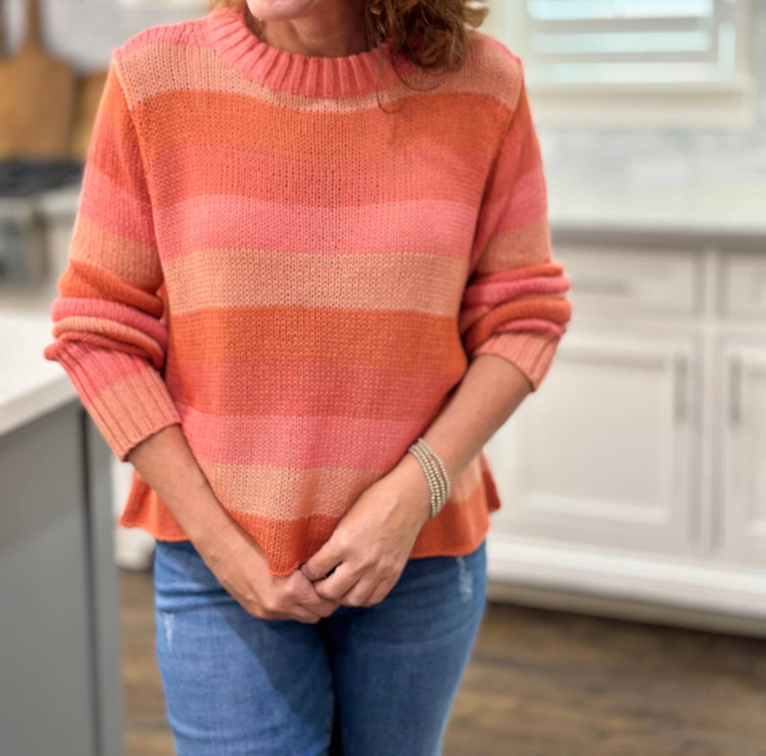 Wooden Ships - Harper Cropped Striped Crew Sweater