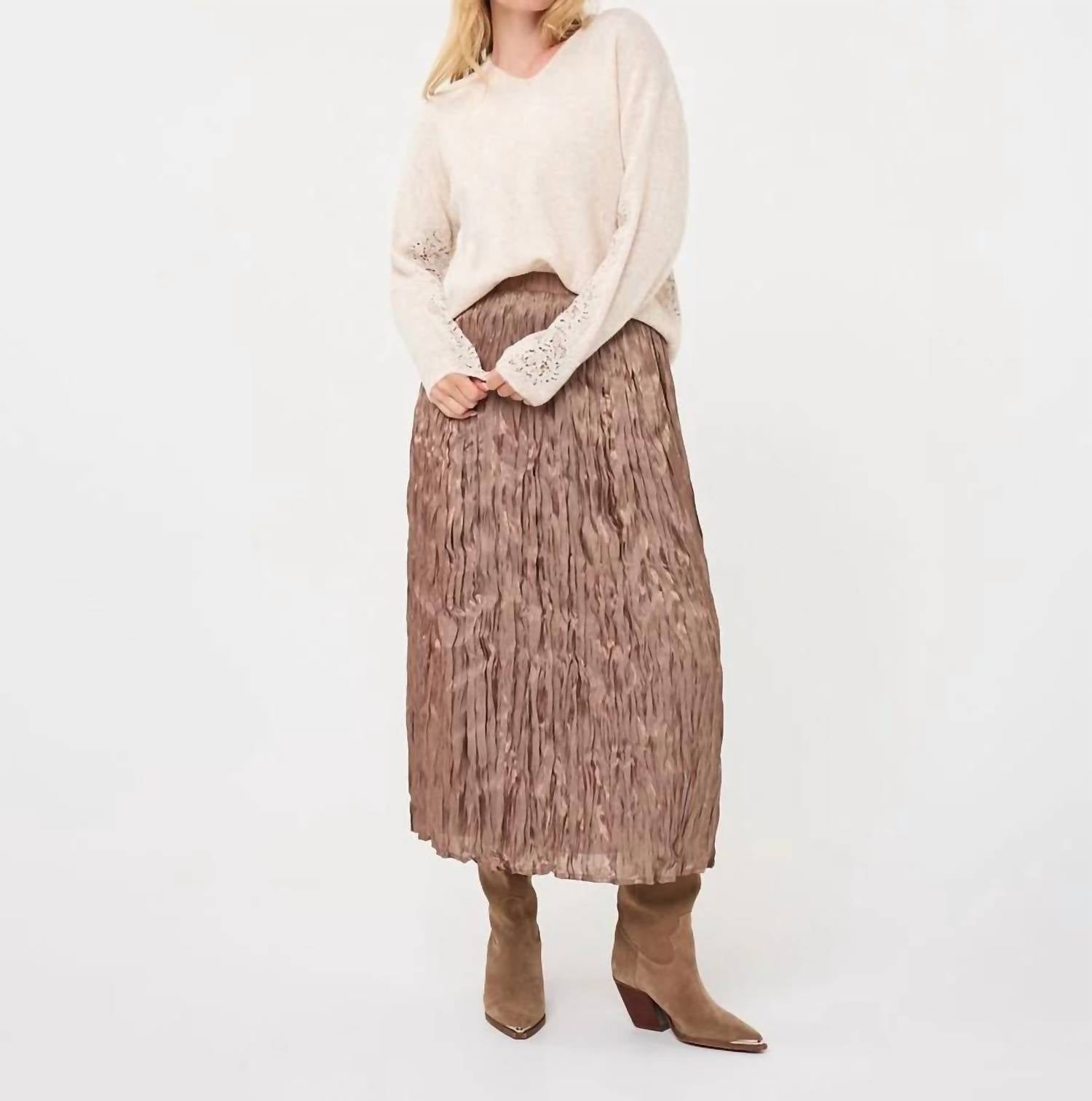 Esqualo - Midnight Pleated Midi Skirt