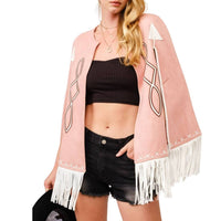Blue B - Fringe Detail Open Cape Jacket