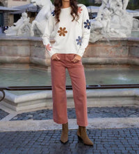 Charlie B - Cropped Wide Leg Stretch Twill Pants