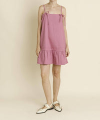 Aureum - Bow Trim Mini Dress