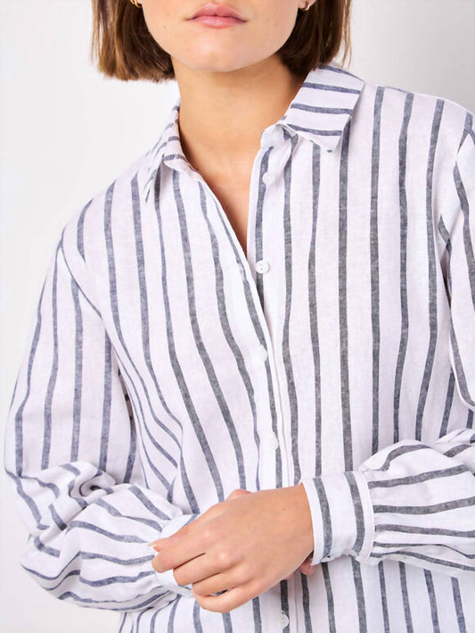 Apricot - Striped Linen Mix Shirt