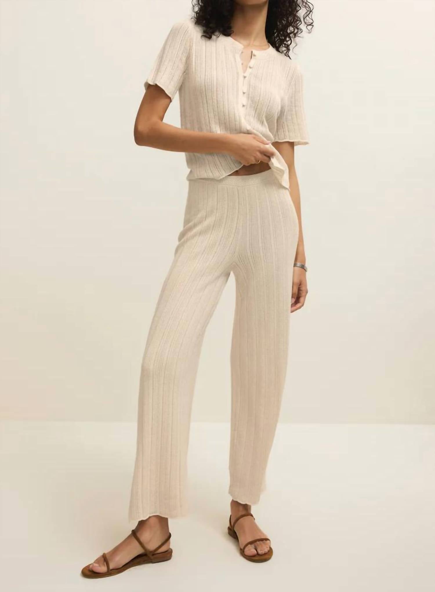 Z Supply Starboard Crochet Pant in linen - women's pants