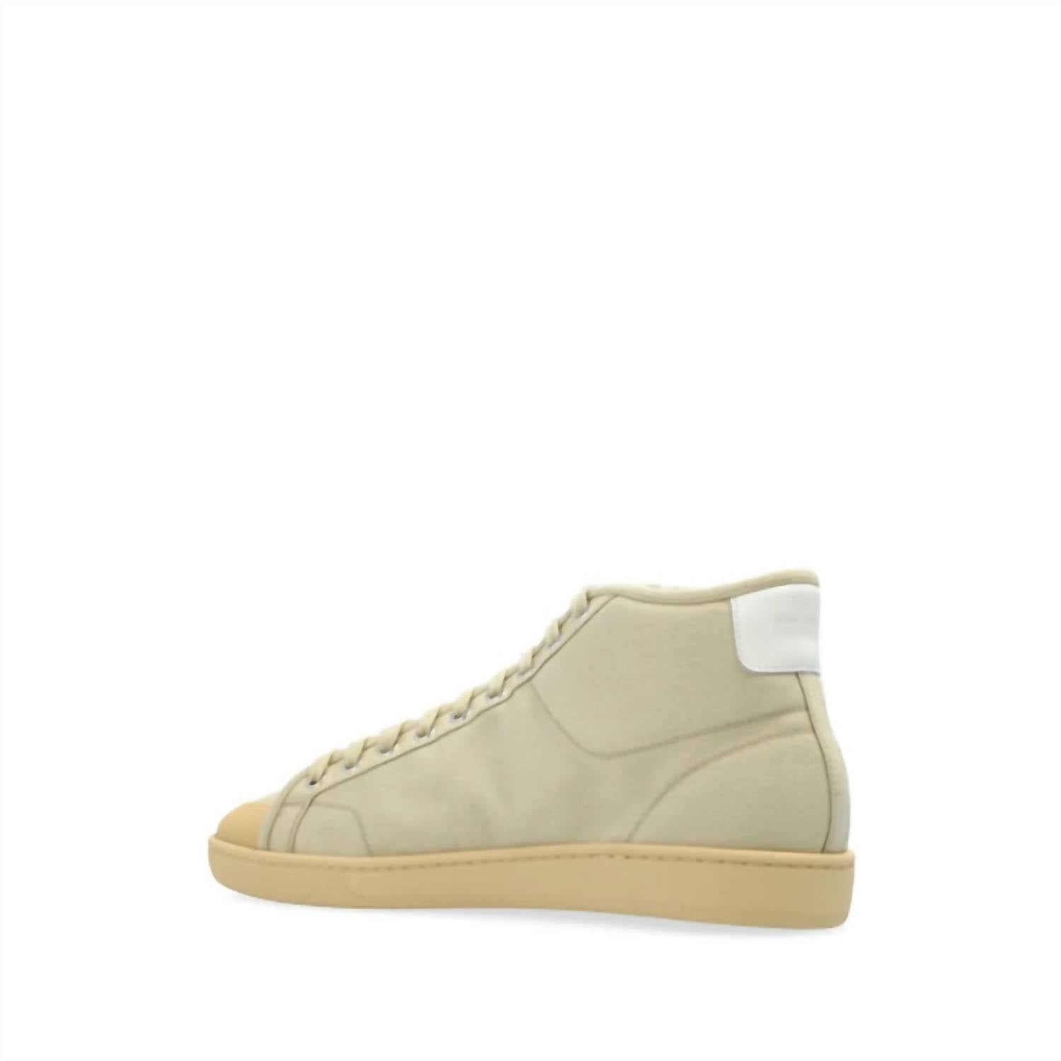 SAINT LAURENT Men's Court Classic Sl/39 Mid-top Sneakers in tan - men's sneaker - alternate view