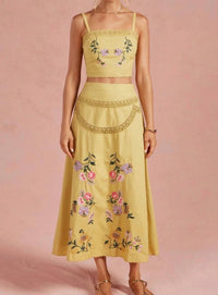 Strut & Bolt - Embroidered Floral Lace Detail Top