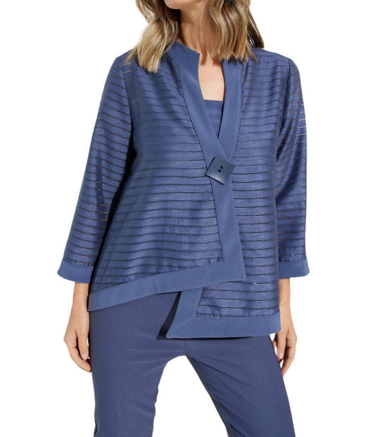 Joseph Ribkoff - STRIPED THREE-QUARTER SLEEVE JACKET