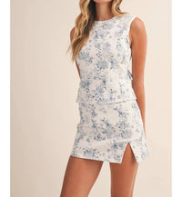 Klesis - Tinsley Floral Printed Open Back Skort Set