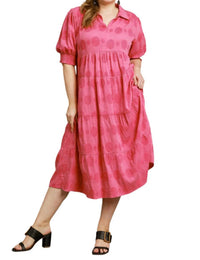 Umgee - Jacquard Tiered Midi Dress