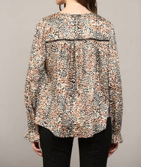 Fate - Esme Animal-print Lace Peasant Blouse
