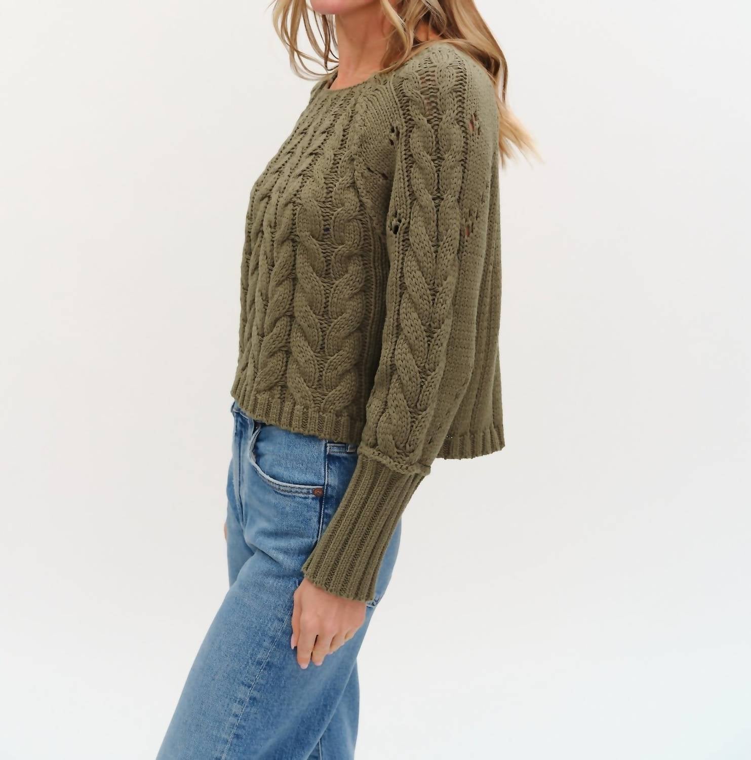Six/Fifty - Alexa Cable Knit Long Sleeve Sweater