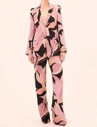 Misa Los Angeles Dionne Jacket in moody abstract flora jacquard - women's jacket