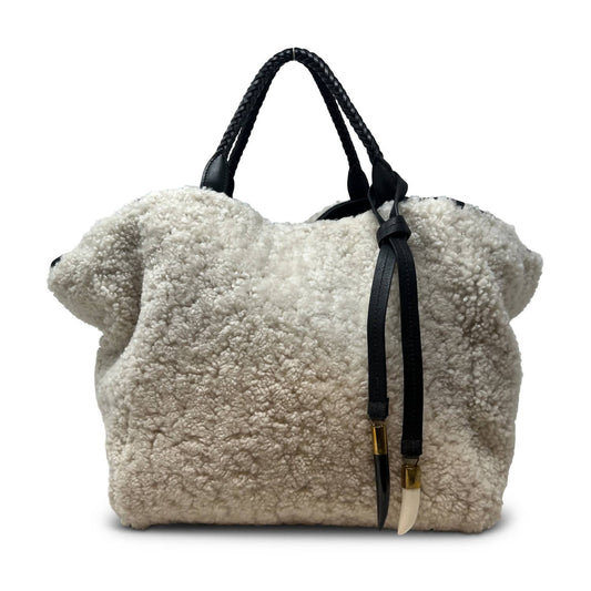 Kempton & Co. - Shearling Square Tote With Two Handles