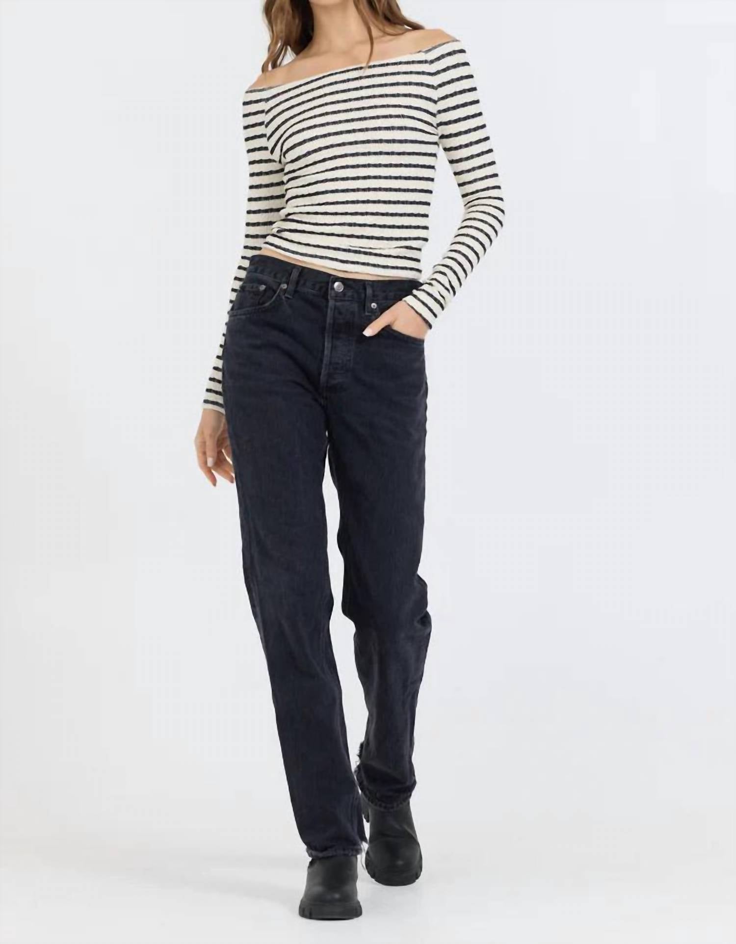 Vintage Havana - Striped Off Shoulder Top