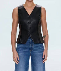 PISTOLA Danica Sleeveless Vest in onyx - women's tank top - detail view