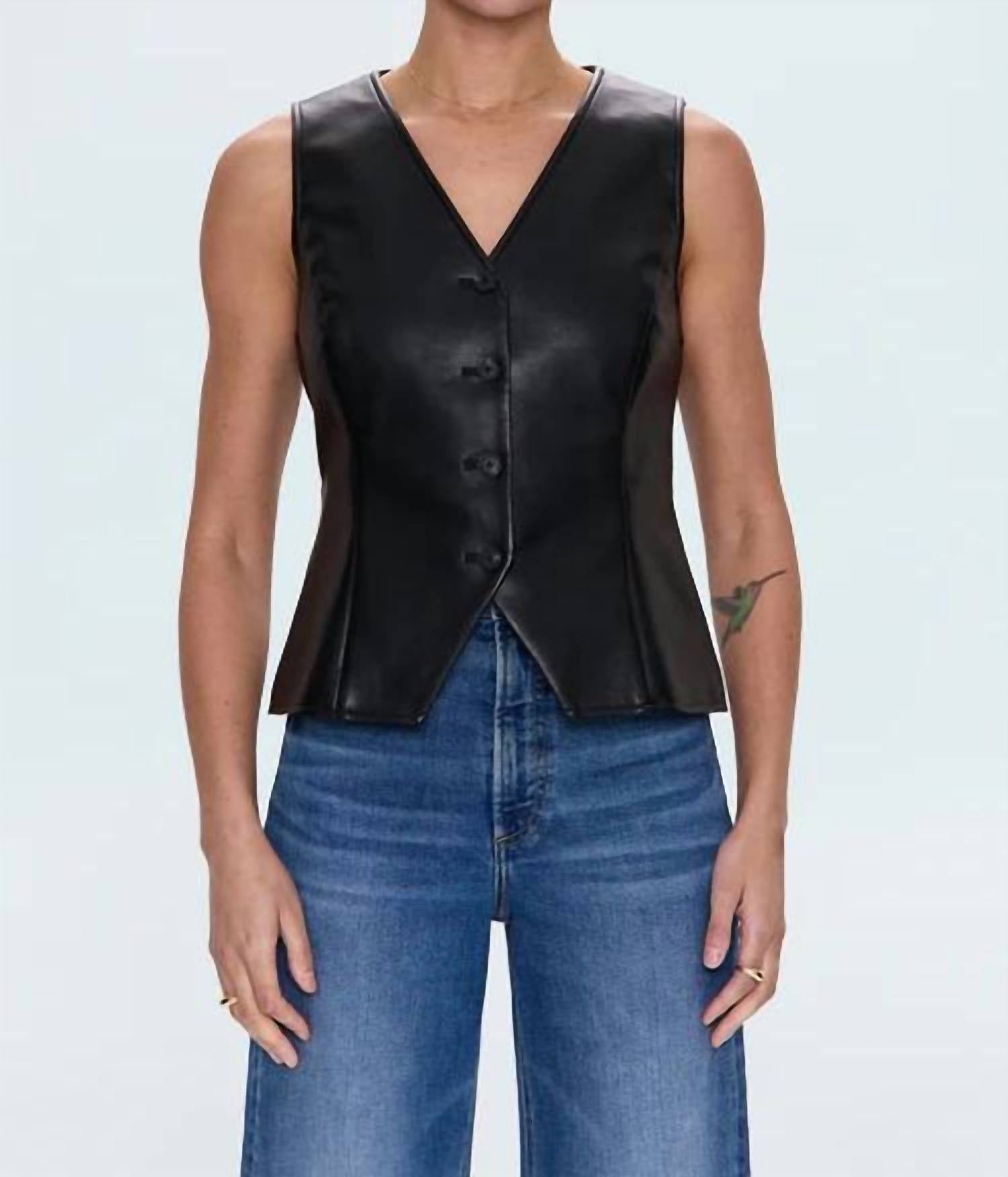 PISTOLA Danica Sleeveless Vest in onyx - women's tank top - detail view