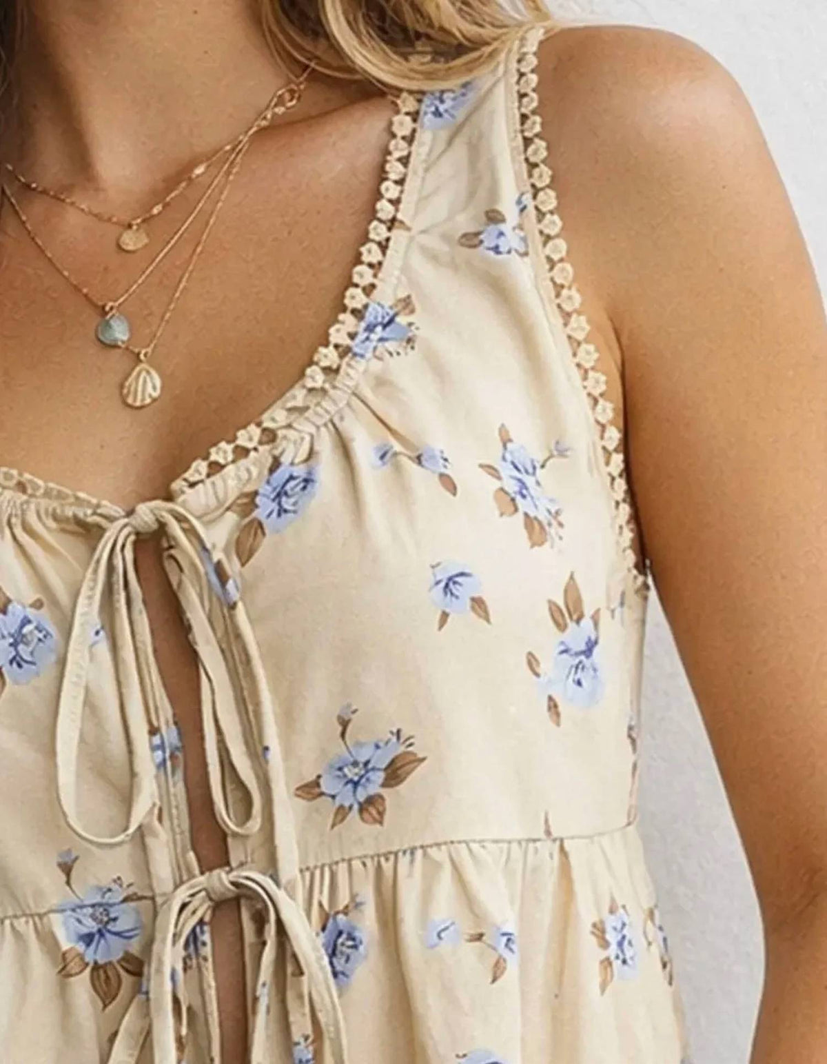 Sweetkama - Forget Me Not Boho Floral Top