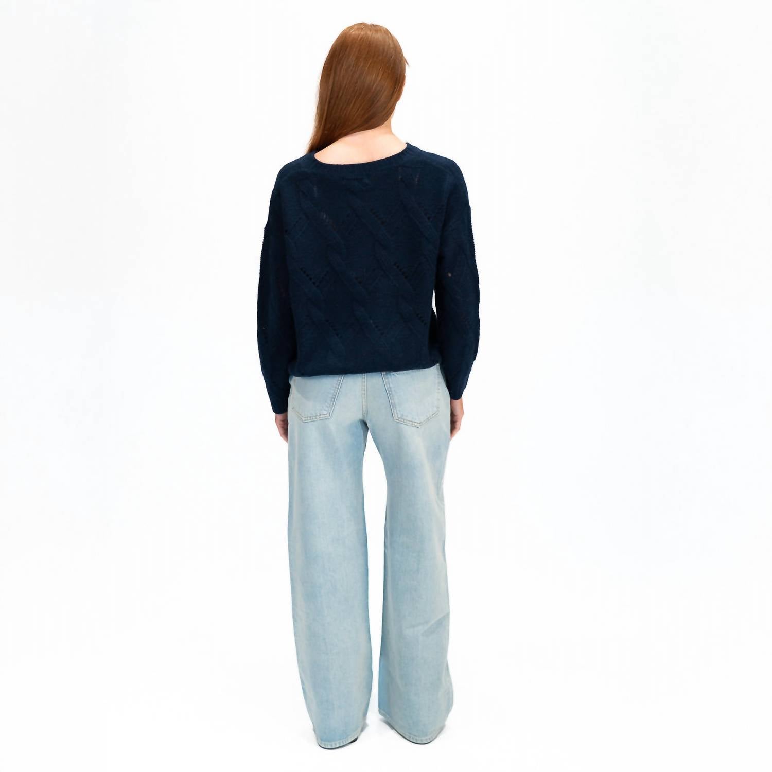 Sablyn - Gia Slouchy Cable Knit Crewneck Sweater