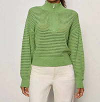 Sanctuary - Open Knit 1/2 Zip Sweater