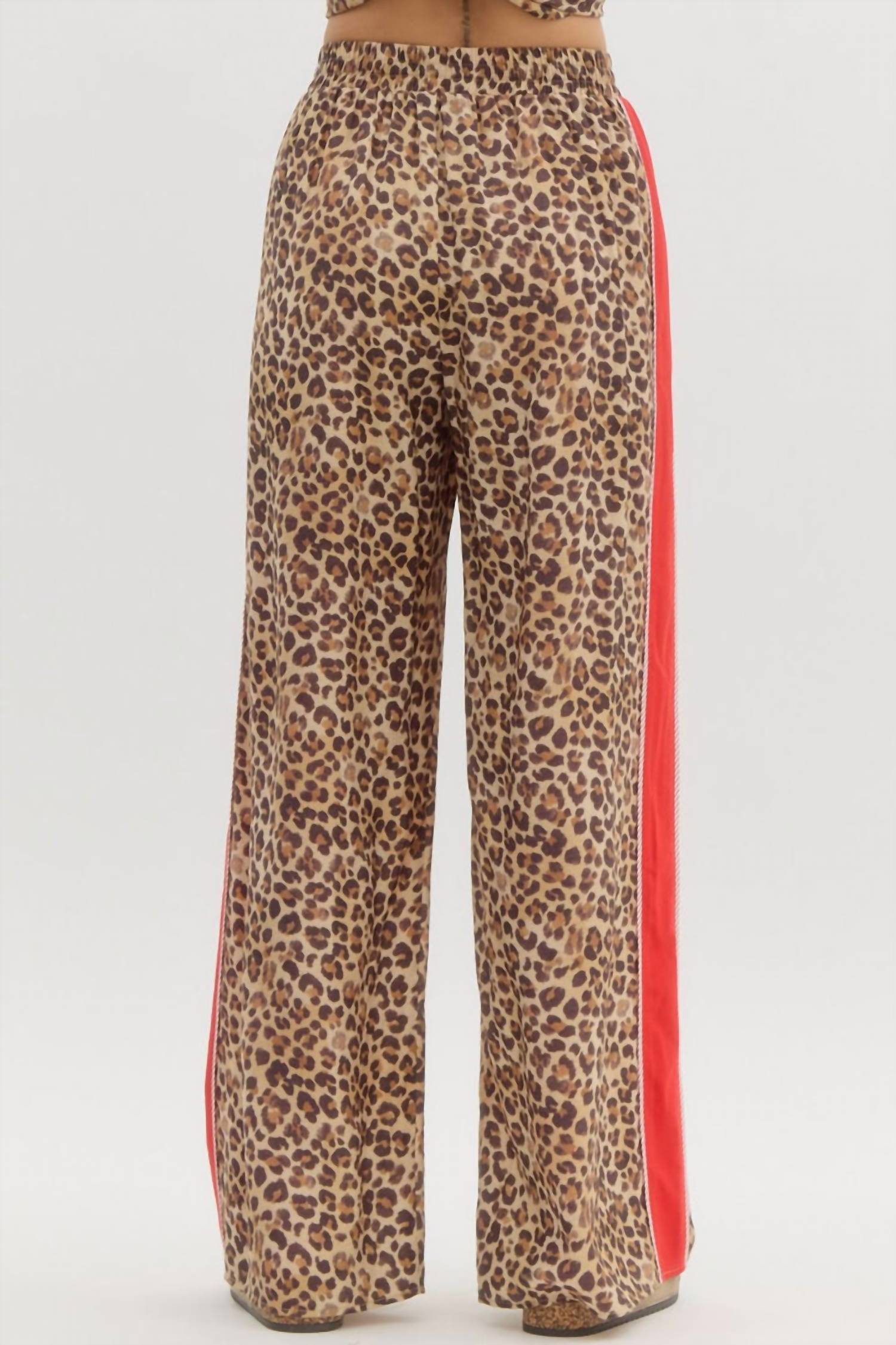 Entro - Scarlet Leopard Wide Leg Pants