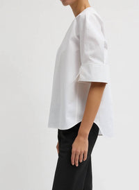 Tibi - Compact Eco Poplin Reverse Sleeve Top