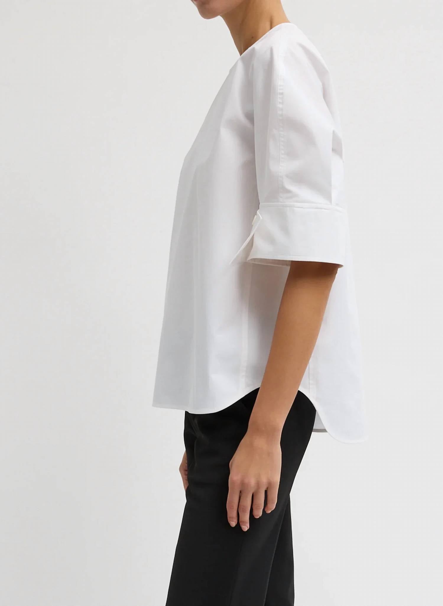 Tibi - Compact Eco Poplin Reverse Sleeve Top