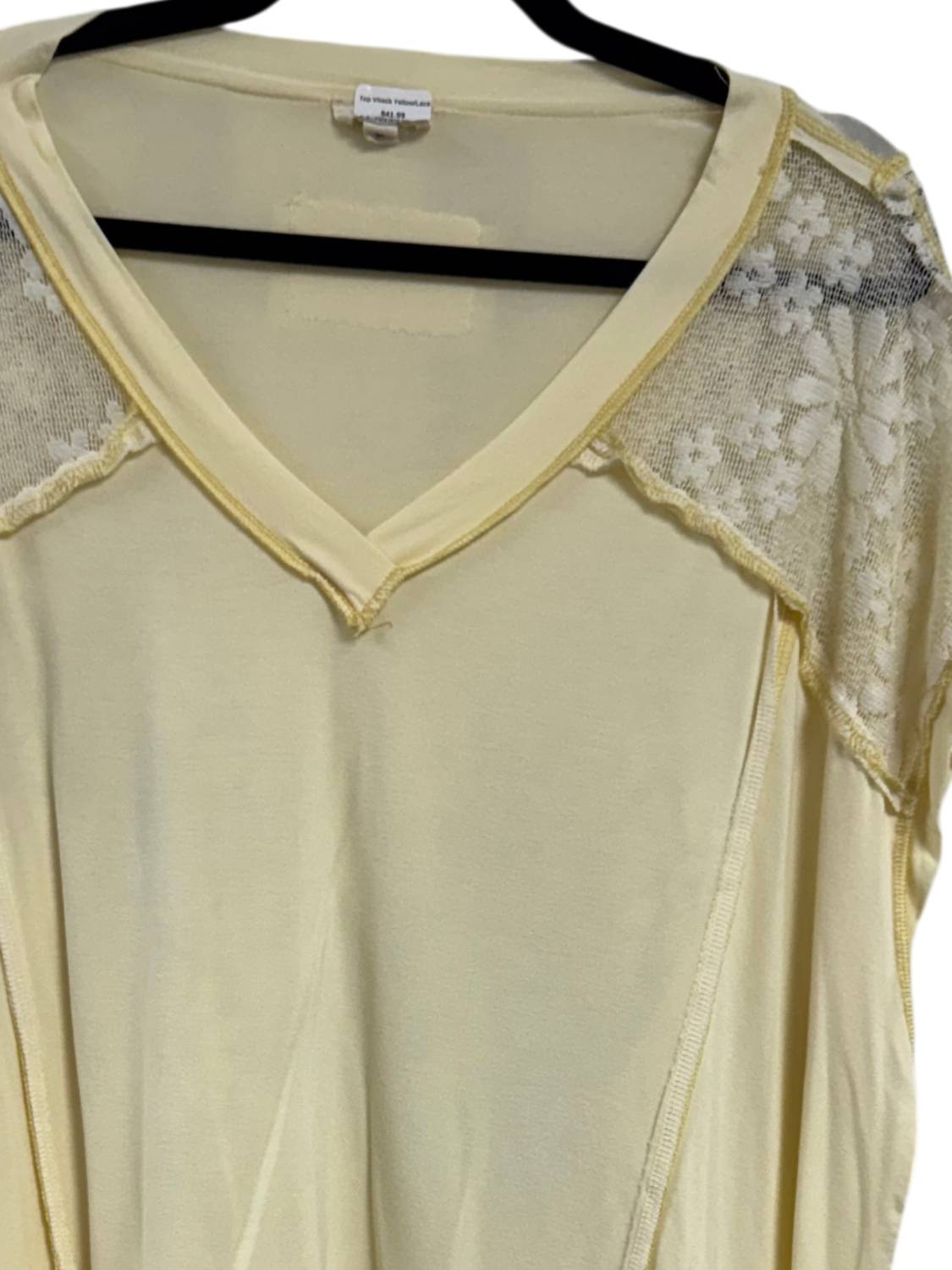 Pol - Women's V Neck Top With Lace