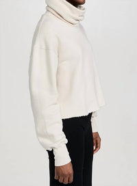 Les Tien - Corey Crop Cowl Neck Sweatshirt