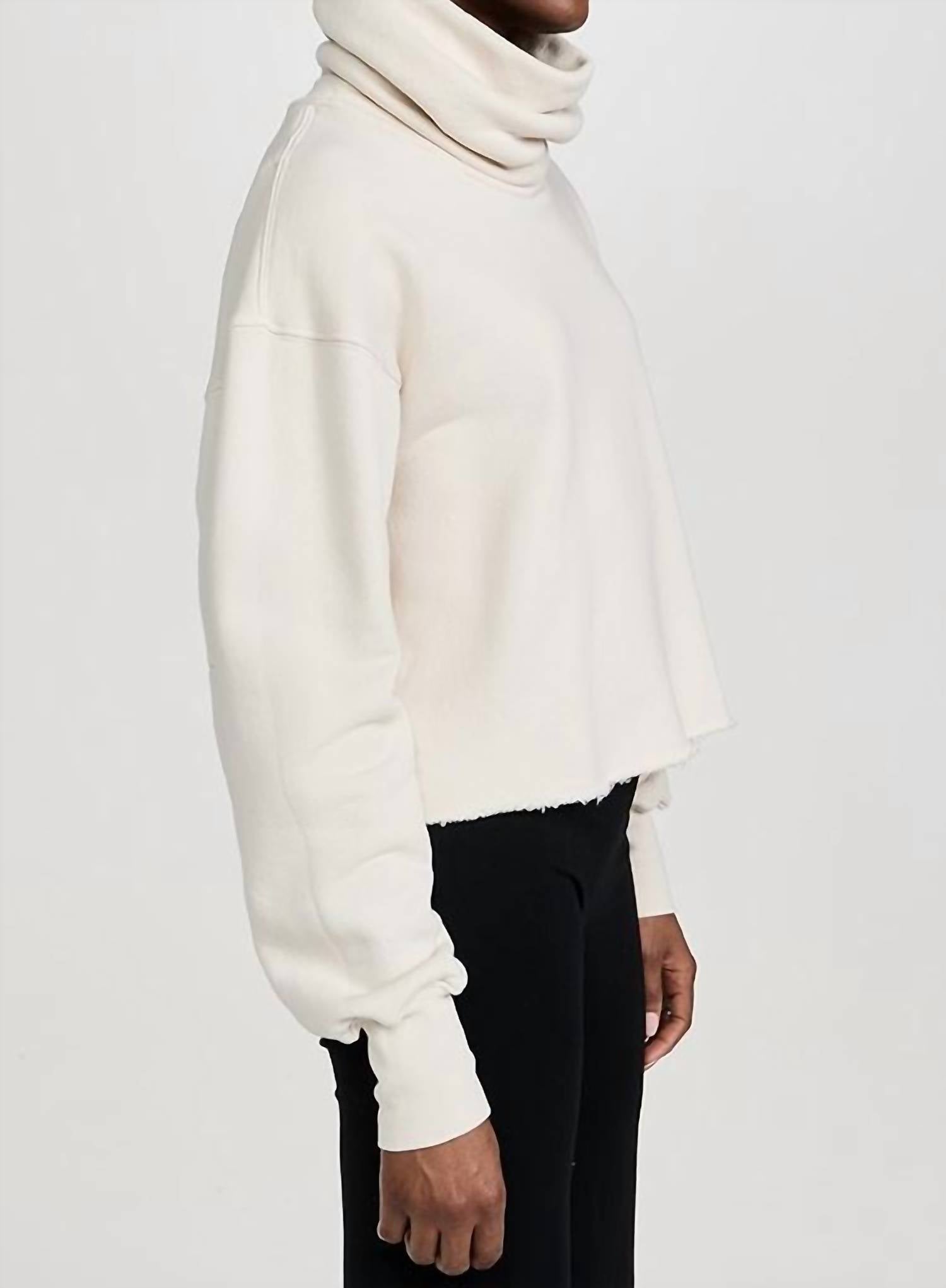 Les Tien - Corey Crop Cowl Neck Sweatshirt