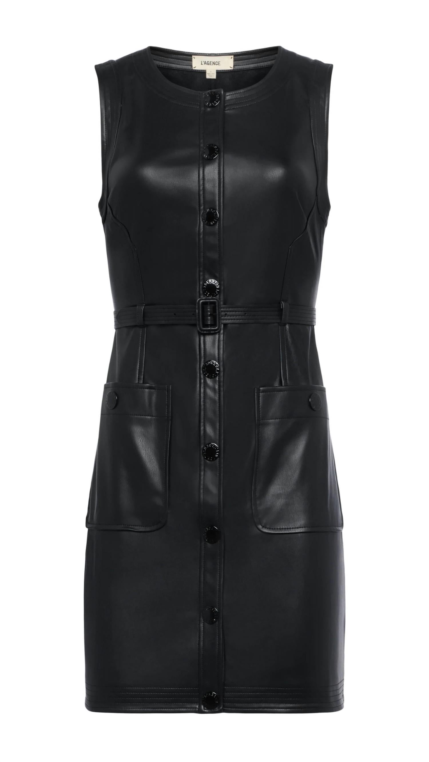 L'Agence Ronin Sleeveless Mini Dress in black - women's dress - view 5