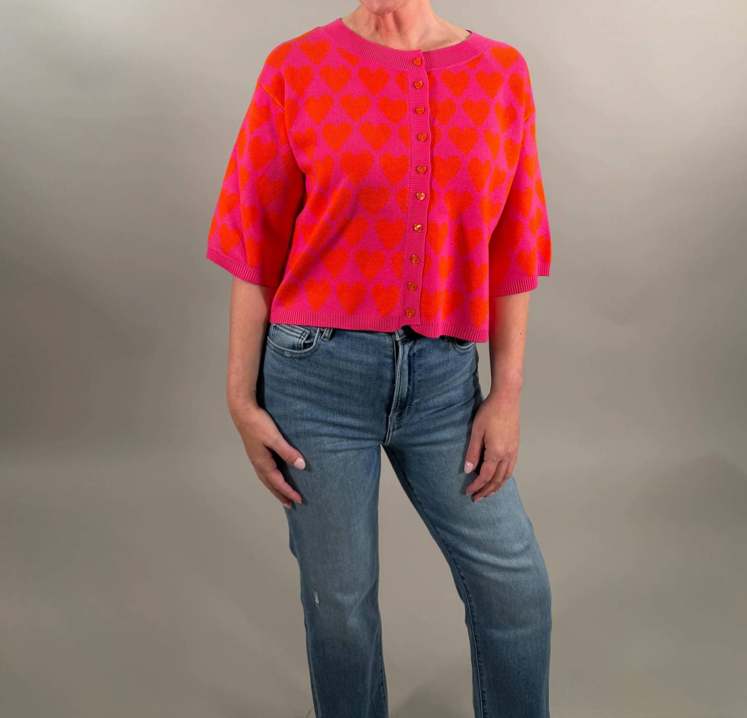 Ivy Jane - Bold Heart-print Cardigan