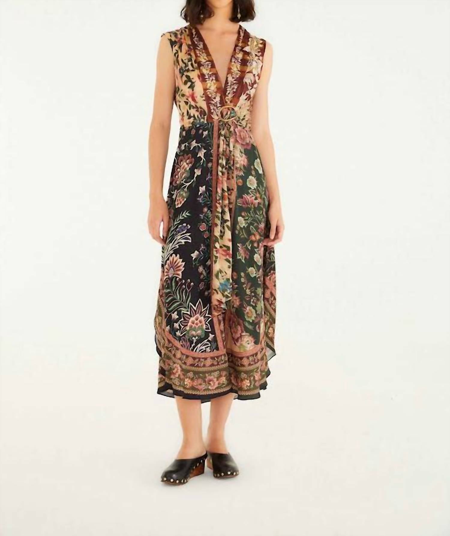 Farm Rio - Winter Garden Mix Sleeveless Maxi Dress