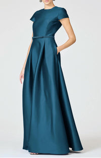 Sachin & Babi - Blythe Box Pleat Belt Gown