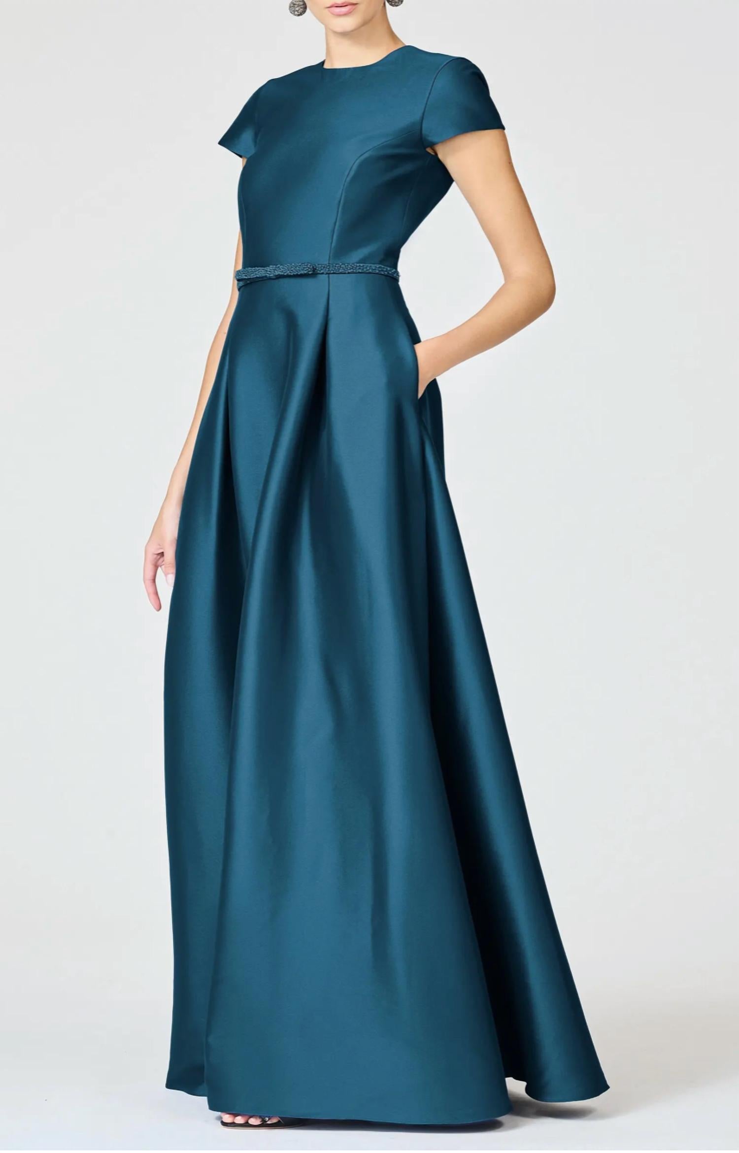 Sachin & Babi - Blythe Box Pleat Belt Gown