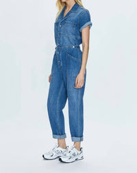 PISTOLA Grover Fieldsuit Utopia Dot Jumpsuit in blue - women's pants - view 4
