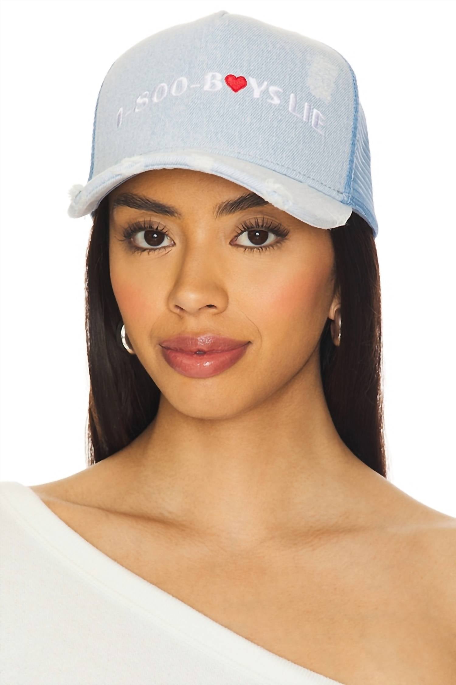 Boys Lie - Denim 1-800 Heart Trucker Hat