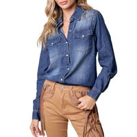 Saints & Hearts - Western Snap Button Denim Shirt