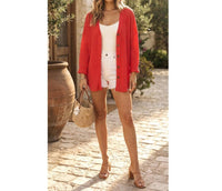 La Miel - Soft Waffle Knit Oversized Cardigan